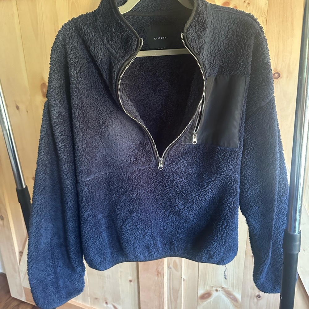 Elodie Navy Blue Fleece Jacket size Large